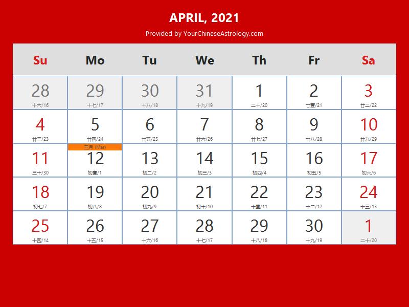 Chinese Calendar April 21 Lunar Dates Auspicious Dates And Times